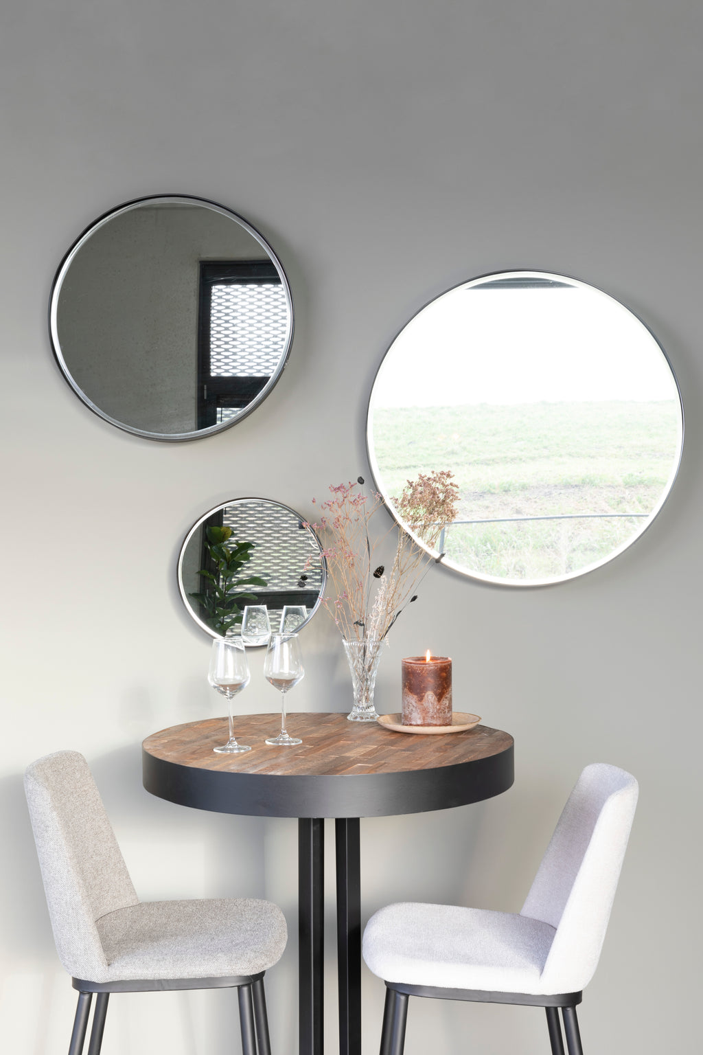 Raj Moyen - Miroir - Acier - Noir