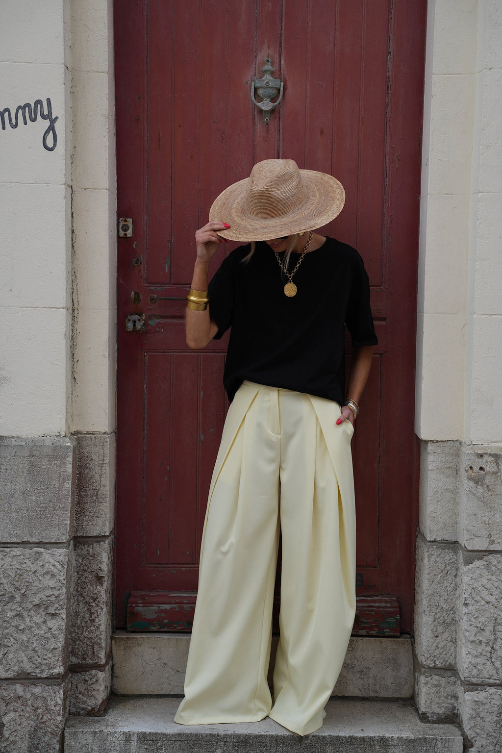 Chelsea Wide Leg Pants - Yellow