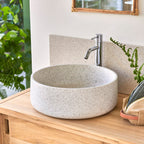Milos - Ronde wastafel - Premium Terrazzo - Wit