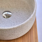 Milos - Ronde wastafel - Premium Terrazzo - Wit