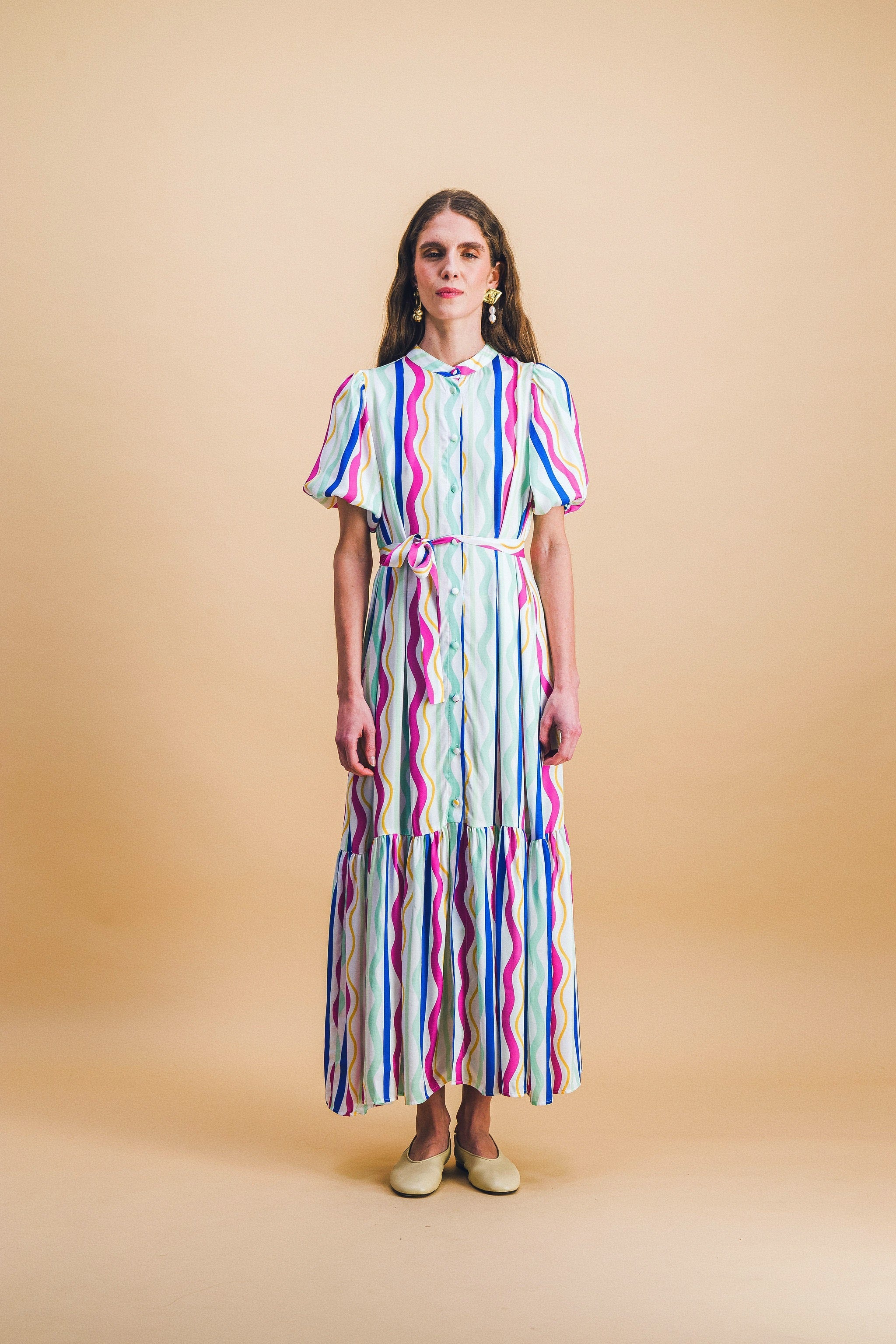 Clemence Rainbow Lines Dress