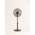Air Stand Wood - Retro Style Oscillating Pedestal Fan 50W - Black &amp; Dark Wood