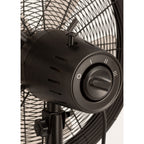Air Stand Wood - Retro Style Oscillating Pedestal Fan 50W - Black &amp; Dark Wood
