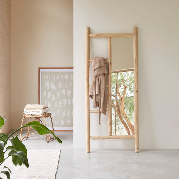 Marcel - Golvspegel - Teak - Natur