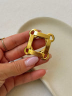 Vintage Scarf Ring - Openwork Square Design