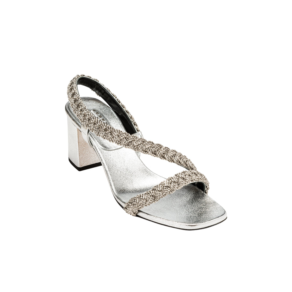 Ronda Silver Asymmetric Sandal