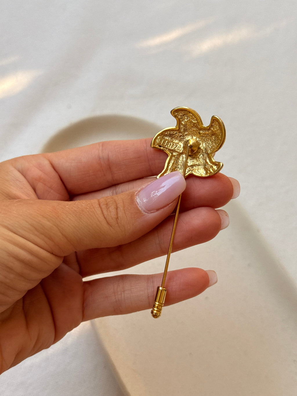 Broche Leritz Vintage - Alfiler Estrella De Mar Anaranjada
