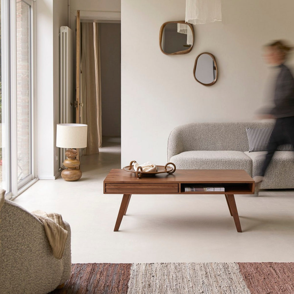 Niels - Tavolino Basso - Acacia - Marrone Scuro