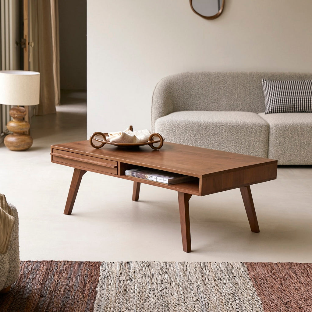 Niels - Tavolino Basso - Acacia - Marrone Scuro