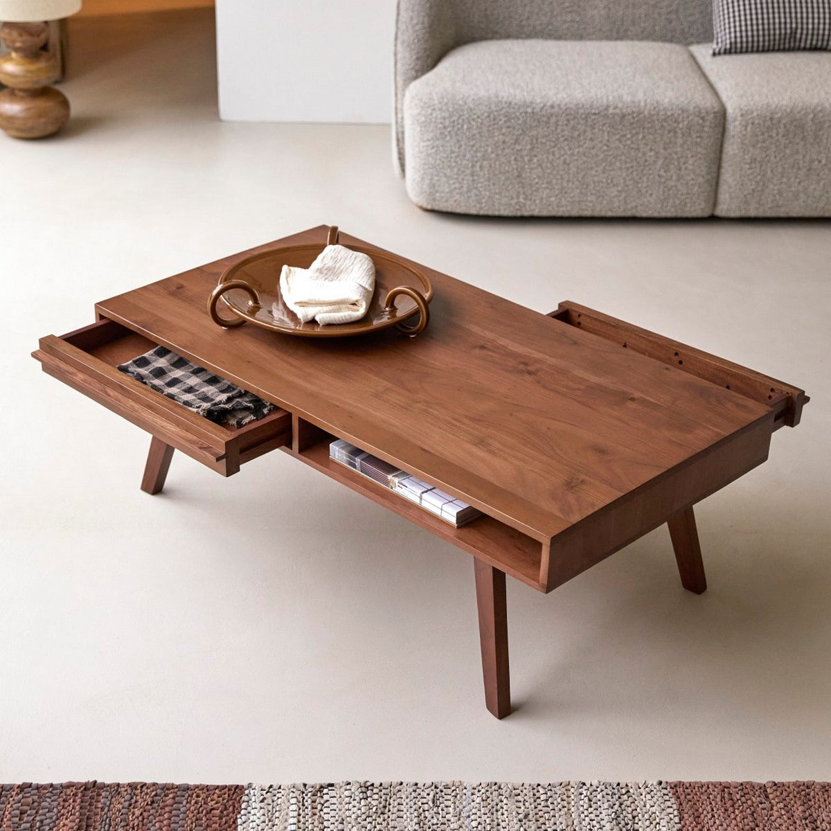 Niels - Tavolino Basso - Acacia - Marrone Scuro