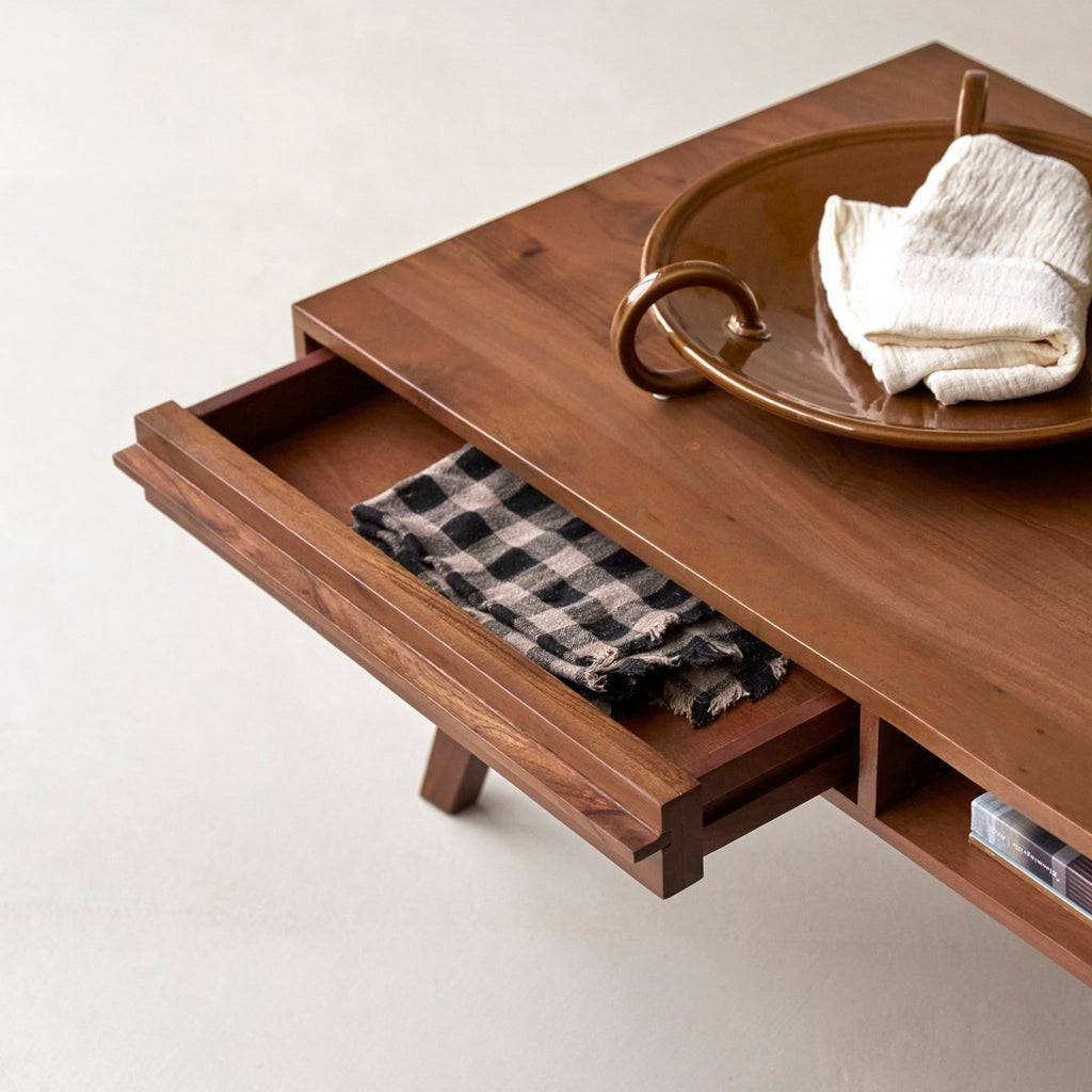 Niels - Tavolino Basso - Acacia - Marrone Scuro
