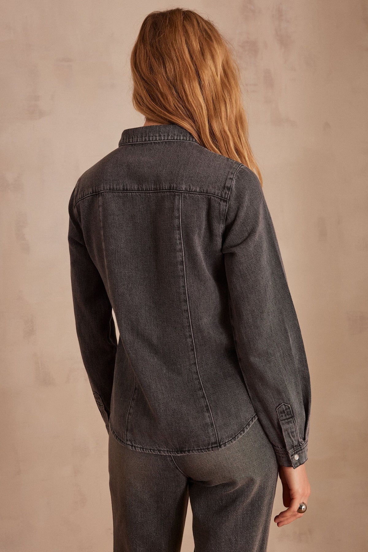 Blouse Bloum denim grijs - Gemêleerd midden