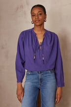 Blouse Papillon Uni - Violet
