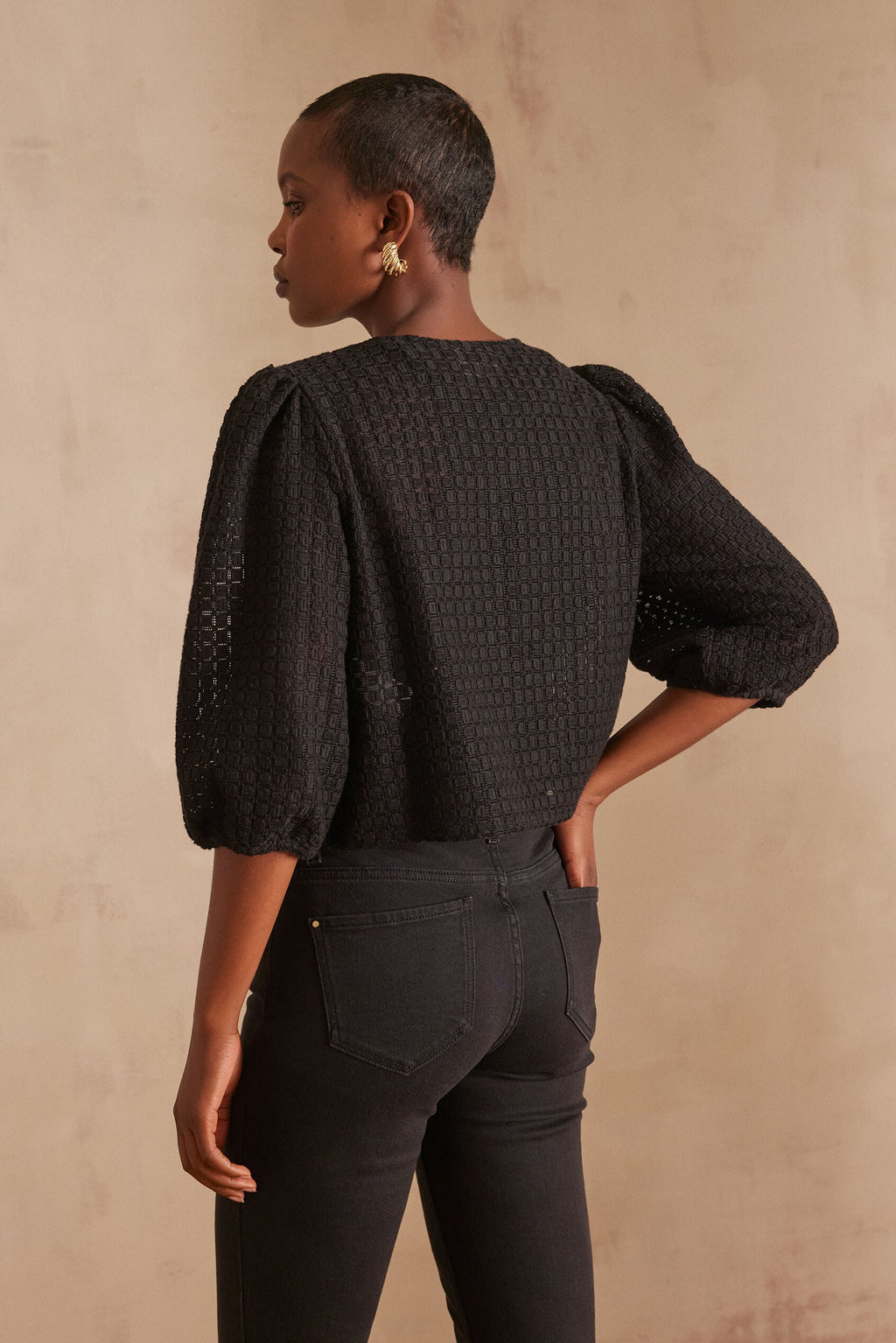 Blus Paco Broderi - Svart
