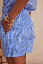 Short Matisse Rayé - Bleu