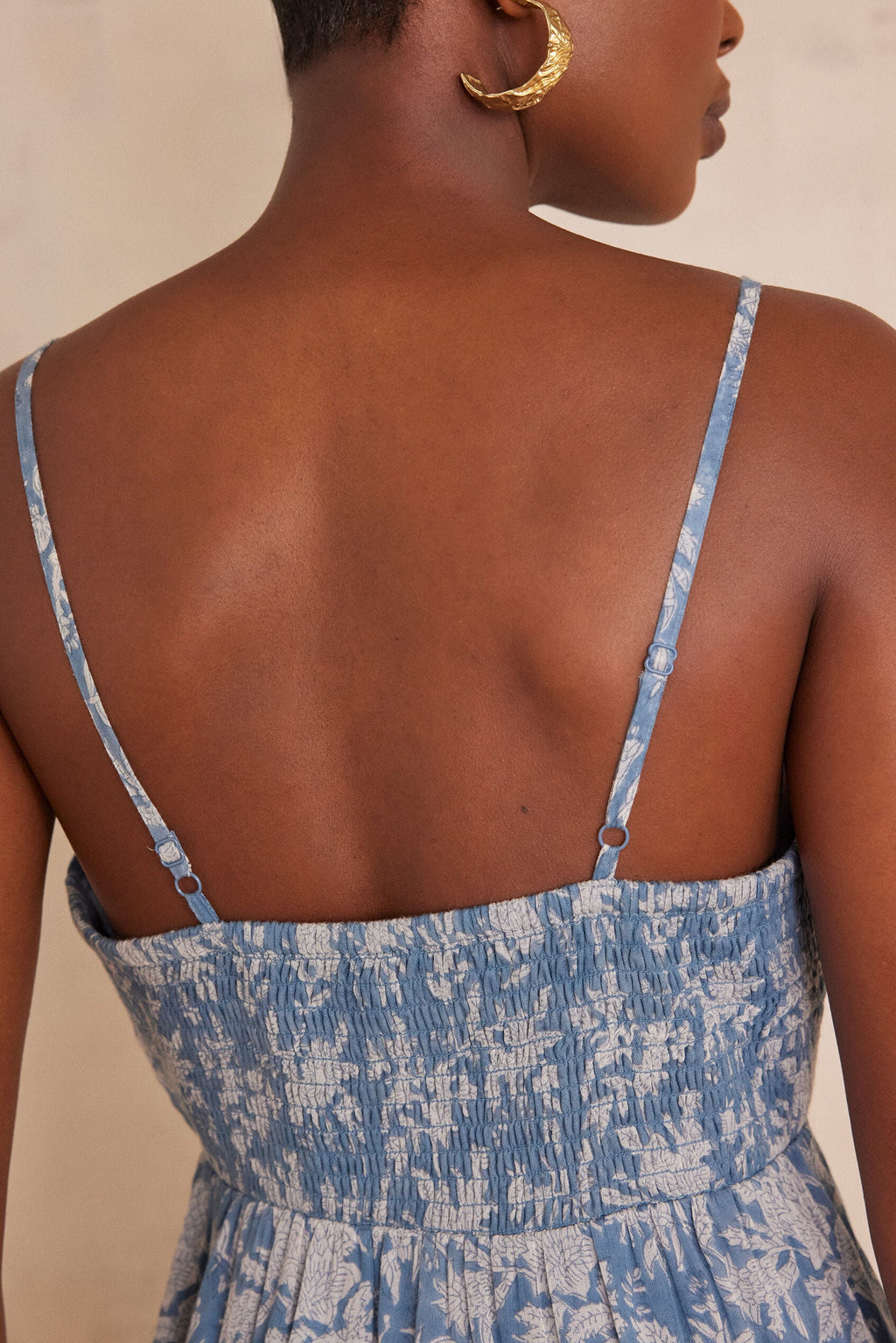 Fließendes Kleid Lucie Bedruckt - Blau