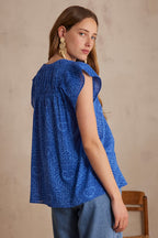 Blouse Billie Imprimé Arabesque - Bleu