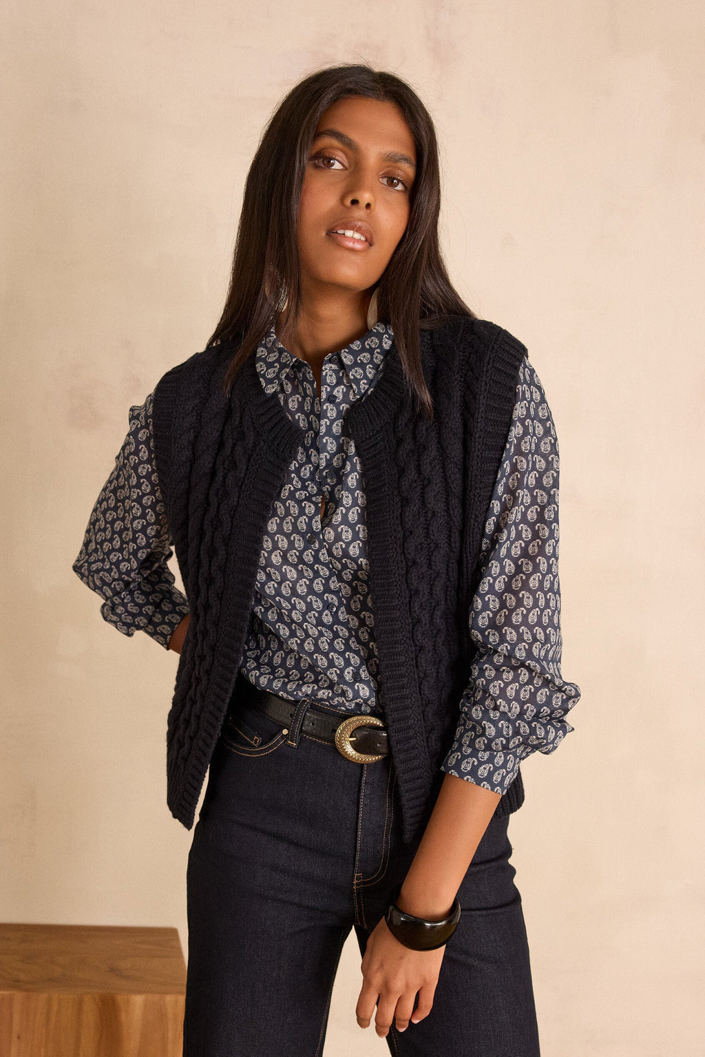 Vest/Cardigan Bixente - Marineblauw