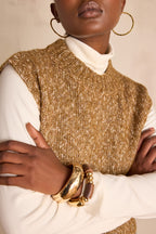 Boston Strikbluse - Camel