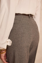 Pantalon Ferguson Rayé - Taupe Clair