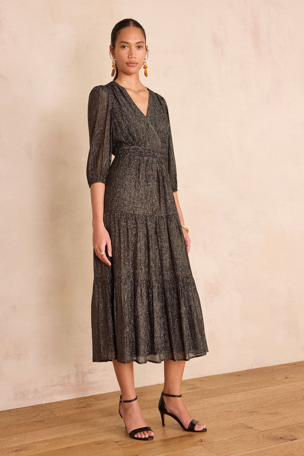 Kleid Flou Loumia Foil - Schwarz