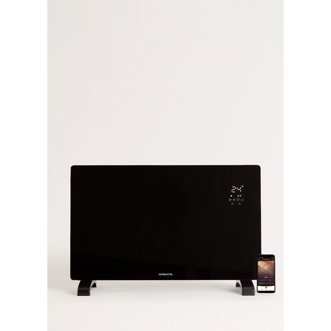 Warm Crystal 2000W - Convecteur Électrique En Verre Wifi - Noir