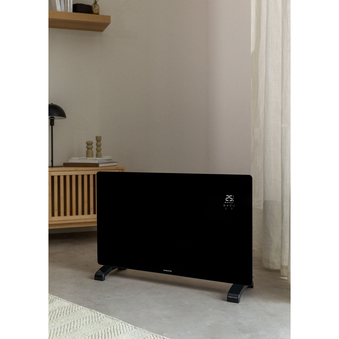 Warm Crystal 2000W - Convecteur Électrique En Verre Wifi - Noir