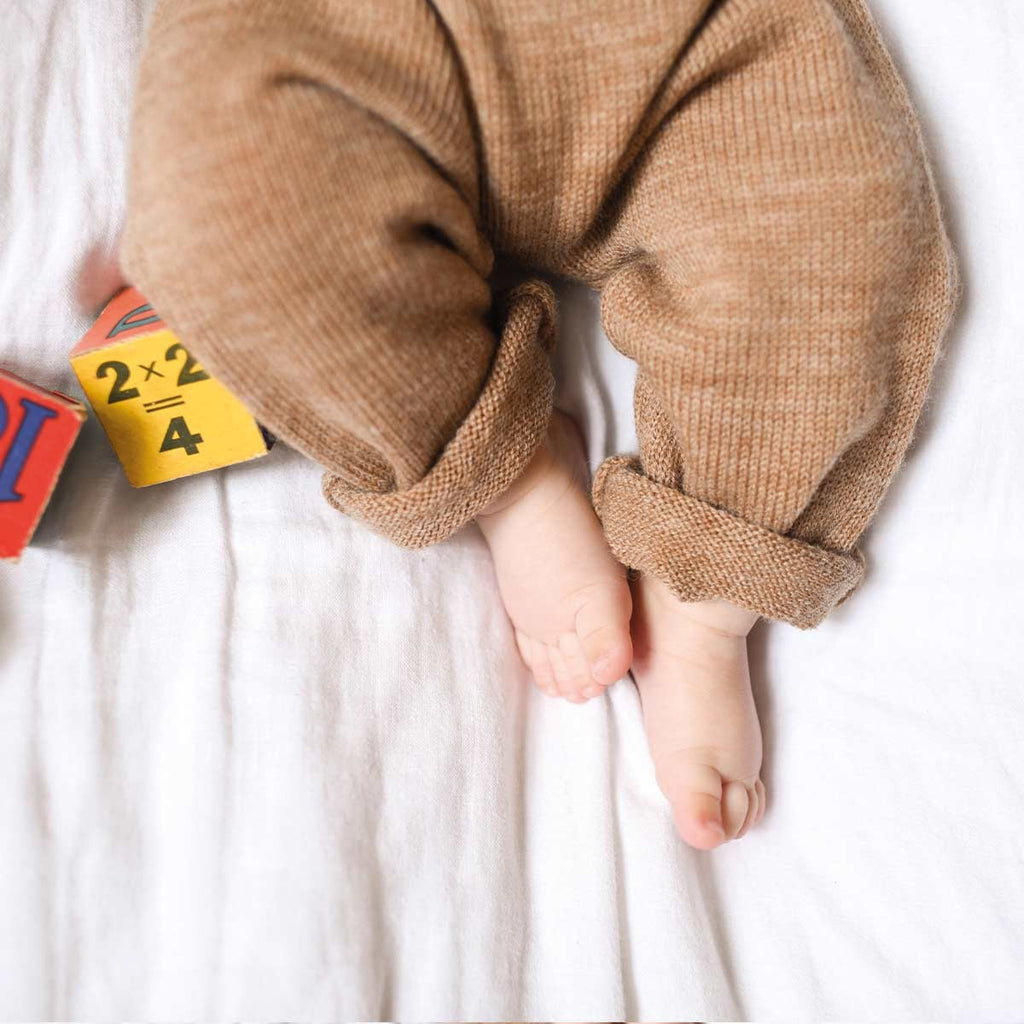 Aimé Heather Beige Knit Set 100% Wool - Baby