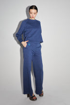 Le Pantalon Neil En Jersey Lurex Bleu