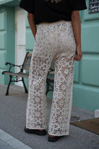 Pantalones Rosie de crochet - Beige