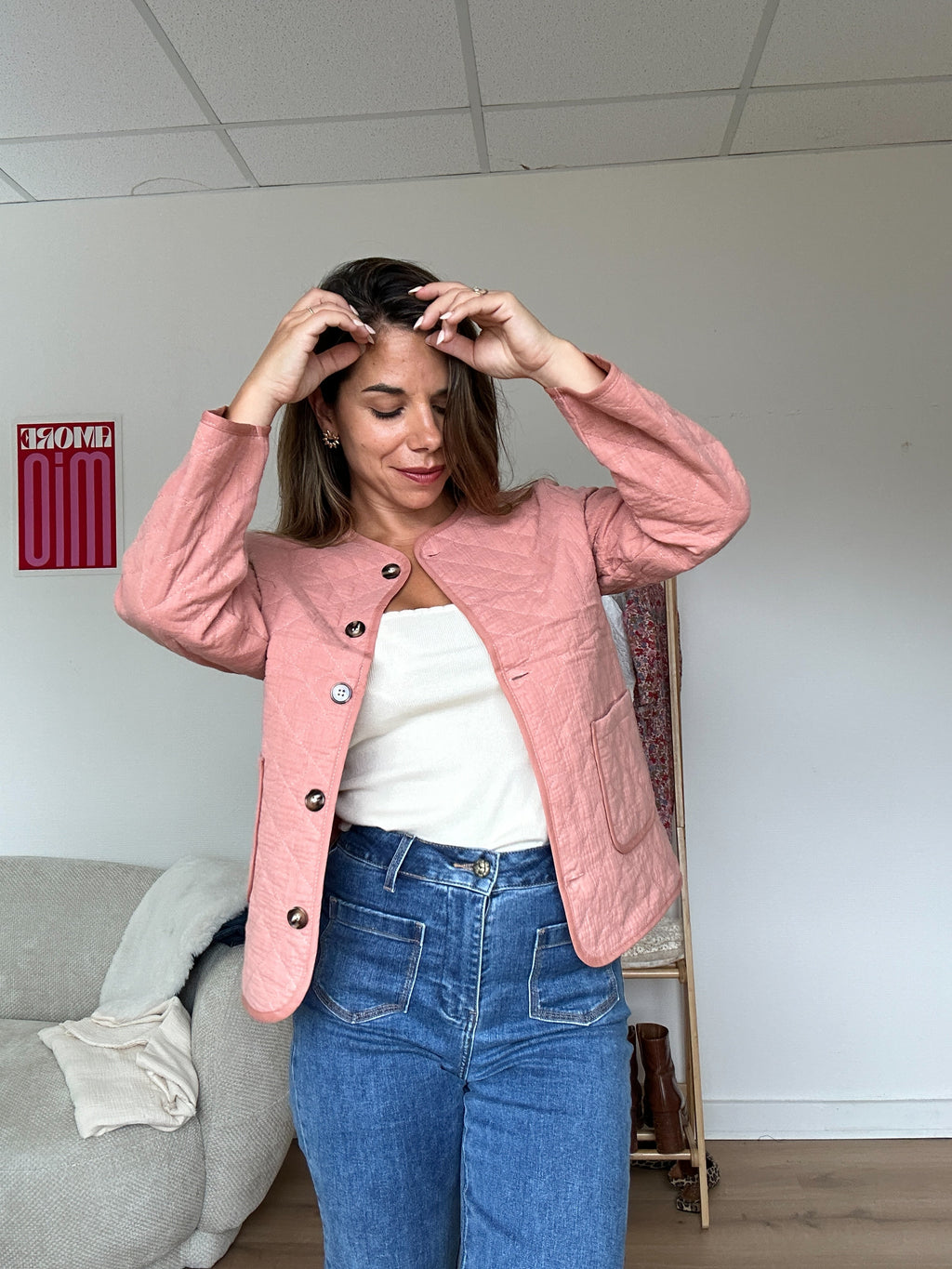 Veste Matelassée Rose