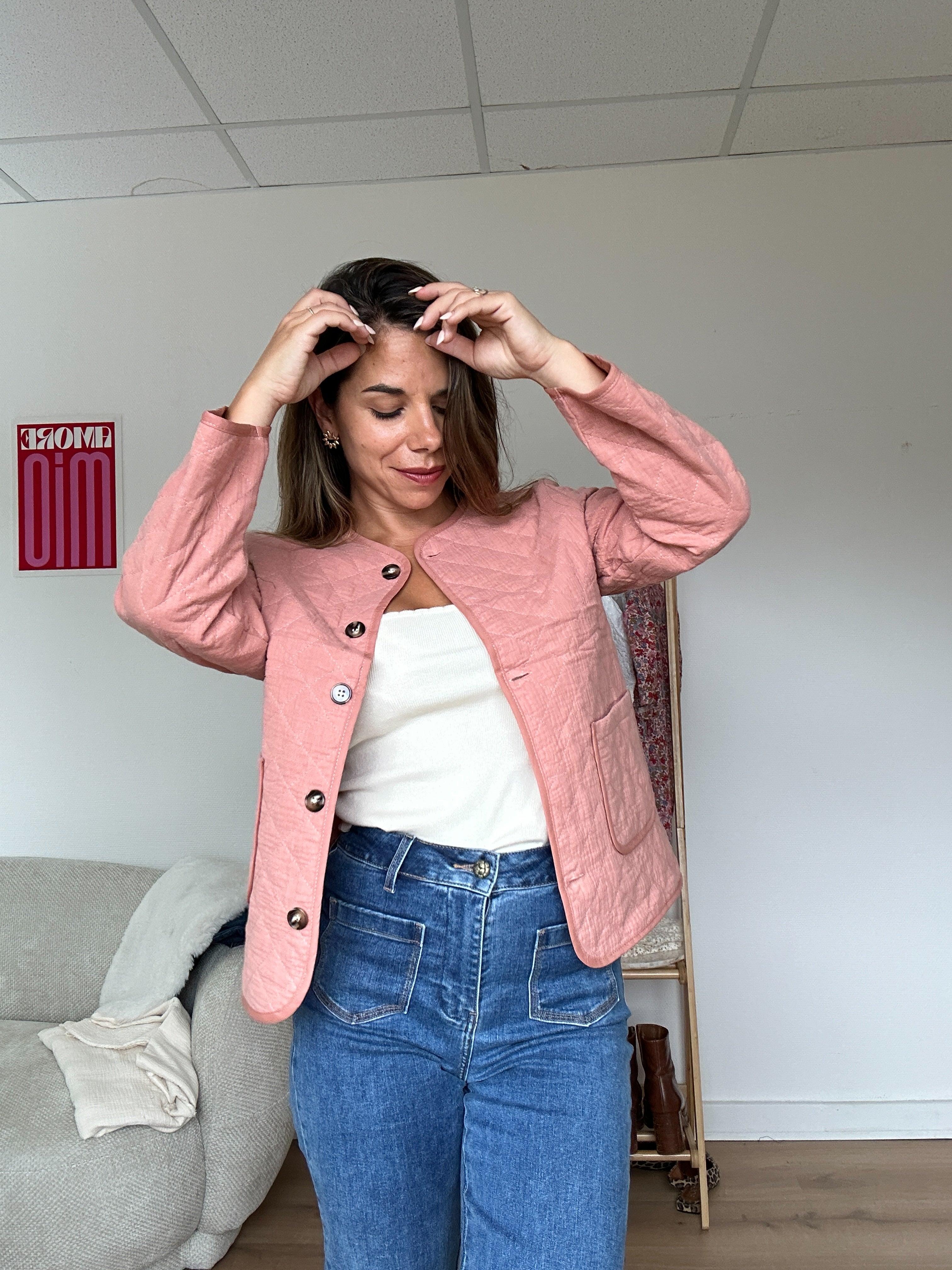 Veste Matelassée Rose