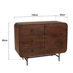 Alix - Sideboard - Dunkelbraun/Schwarz