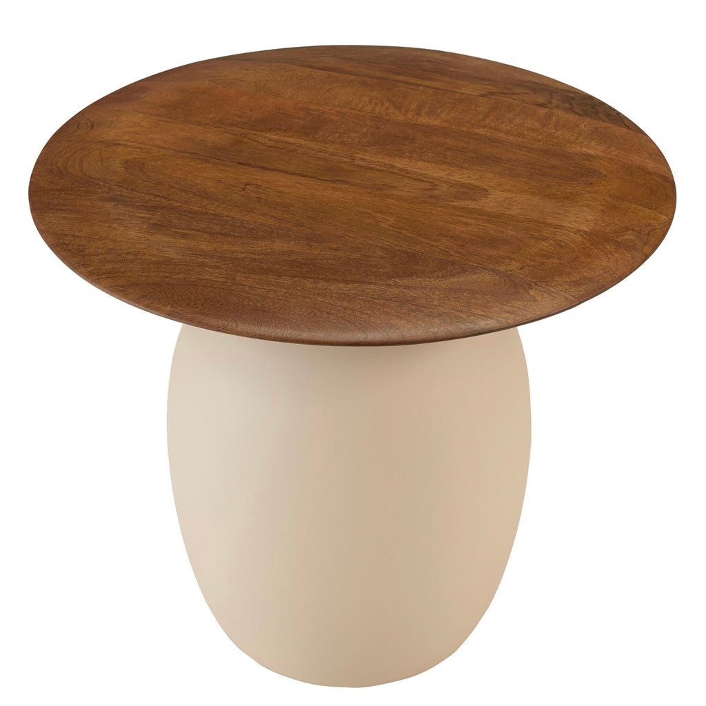 James - Side Table And Pedestal Table - Brown/Ivory