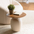 James - Side Table And Pedestal Table - Brown/Ivory