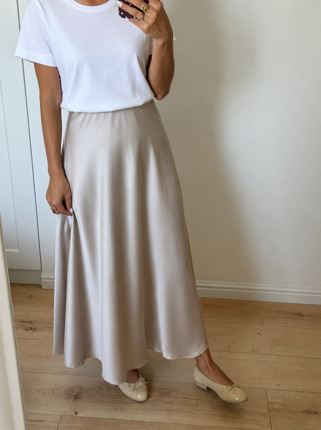 Jupe Satin Beige