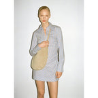 Vestido Camisero Cierre de Cremallera Rayas - Sky Blue