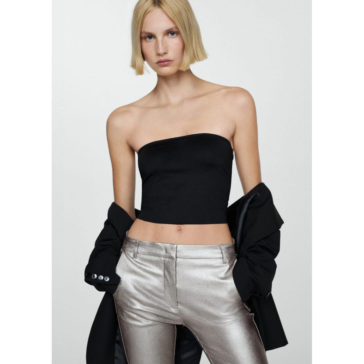 Metallic Flare Pants - Silver