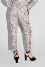 Broek Silvana Jacquard Paisley - Wit