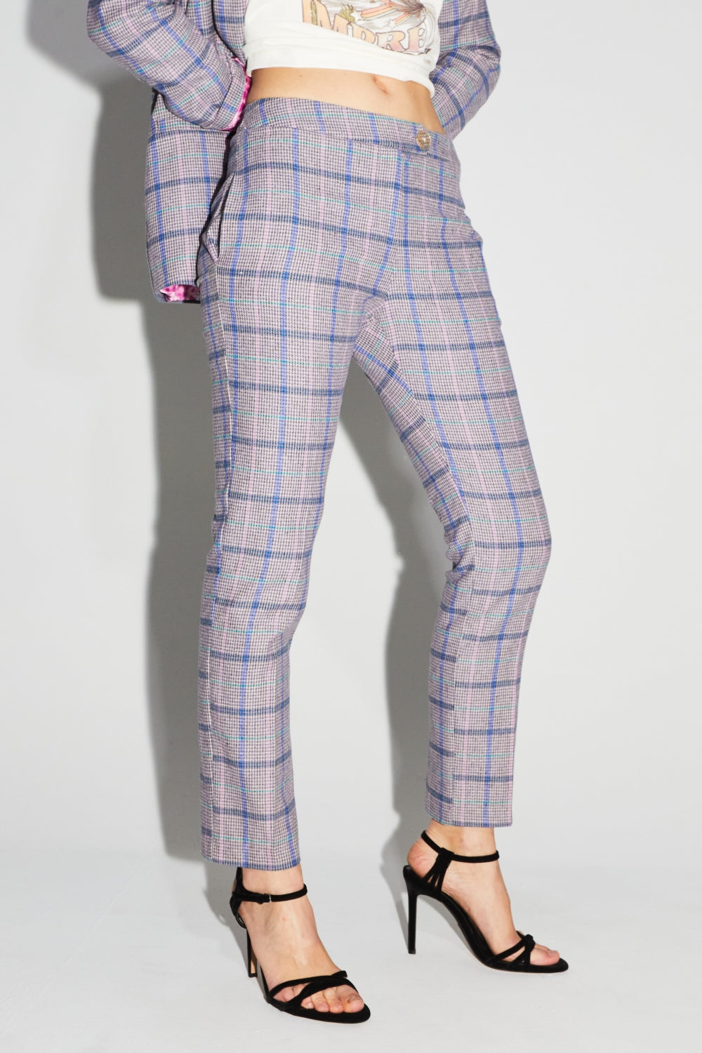 Los pantalones de tartán rosa Silvana