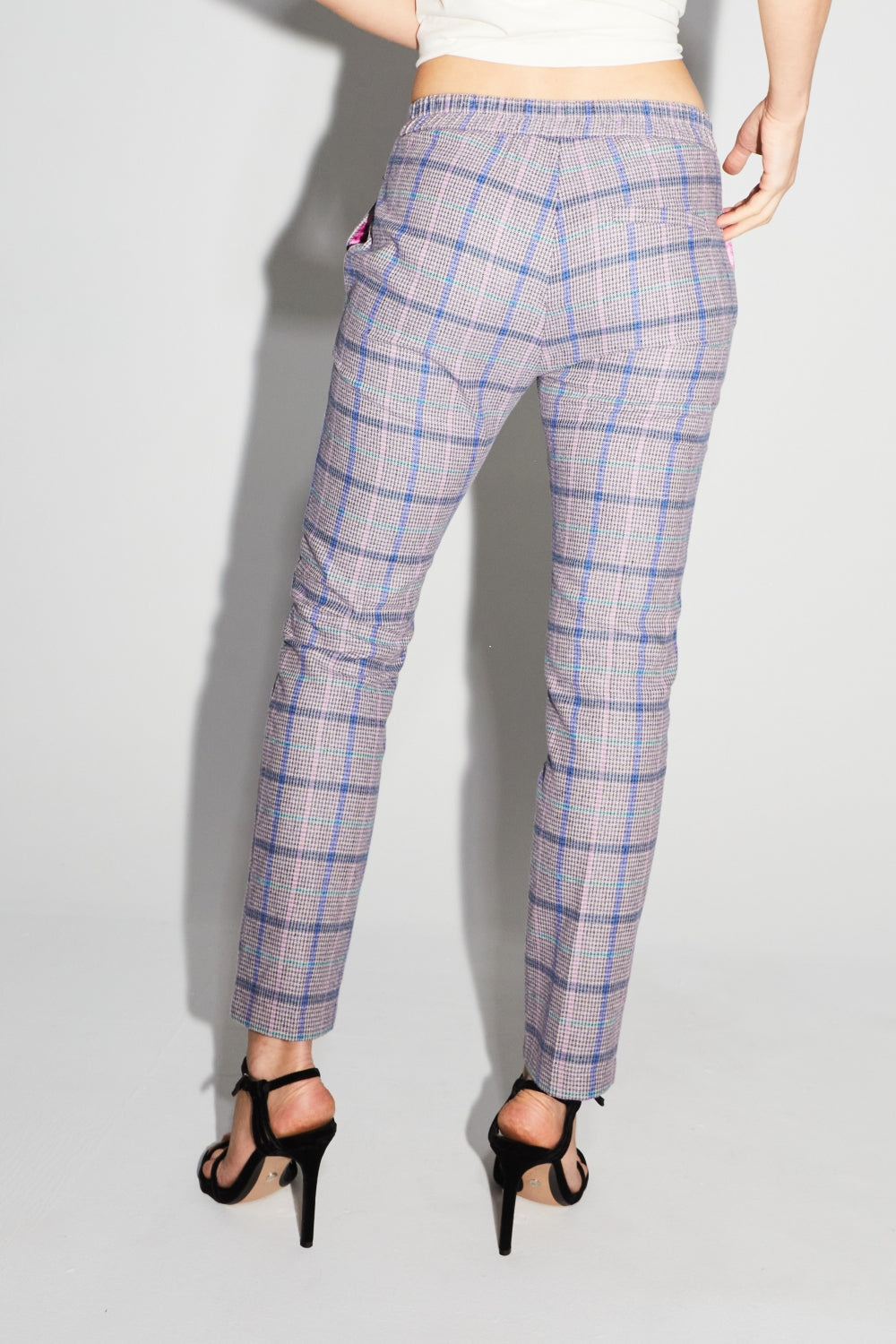Los pantalones de tartán rosa Silvana