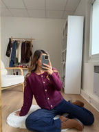 Cardigan À Grosses Mailles Giulia Bordeaux