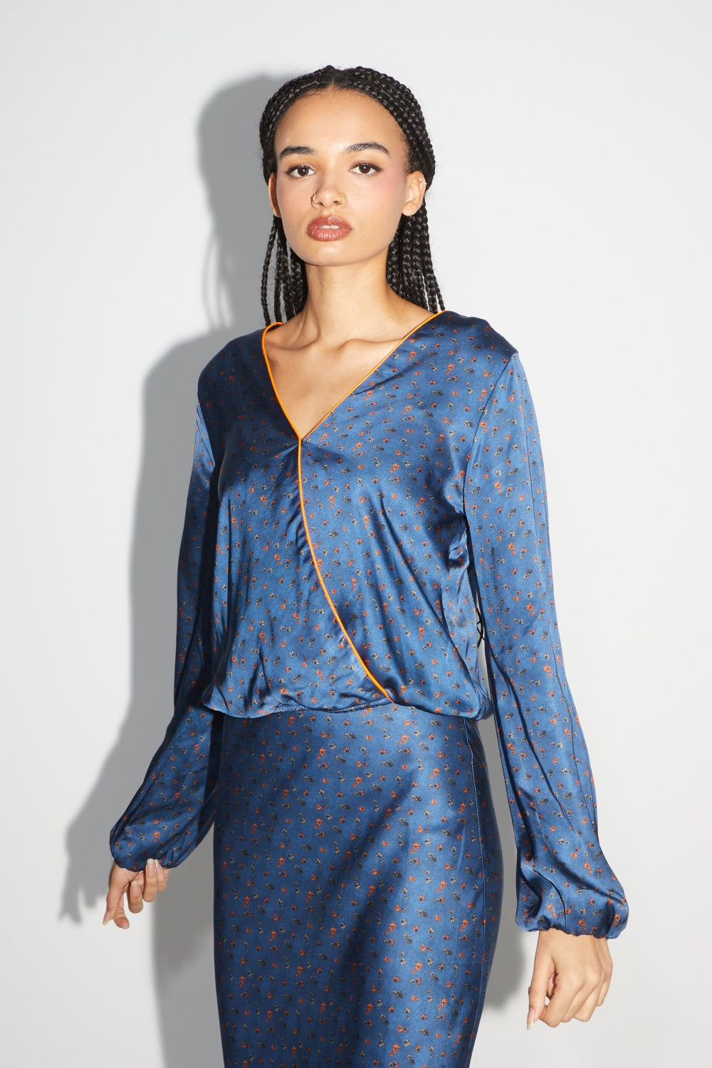 La Blouse Daisy Cache Coeur Réversible Halo Blue