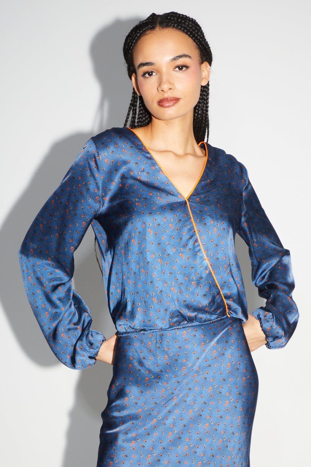 La Blouse Daisy Cache Coeur Réversible Halo Blue