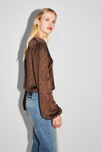 Blusa cruzada reversible The Daisy Halo Chocolate