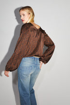 Blusa cruzada reversible The Daisy Halo Chocolate