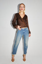 Blusa cruzada reversible The Daisy Halo Chocolate