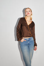 Blusa cruzada reversible The Daisy Halo Chocolate