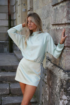 Vestido Esther de satén - Verde agua