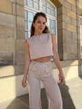 Camel Sailor Striped Top